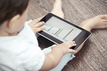 Image showing Baby with tablet computer