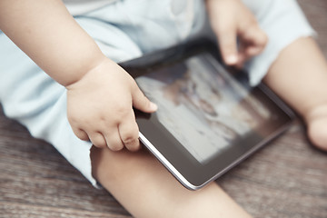 Image showing Baby with tablet computer