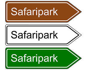 Image showing Direction sign safari park