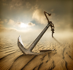 Image showing Anchor in desert