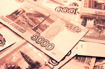 Image showing Money background with russian ruble