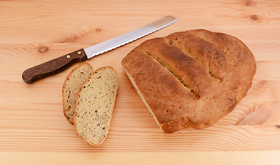 Image showing Slices cut from a multi seed malted loaf 