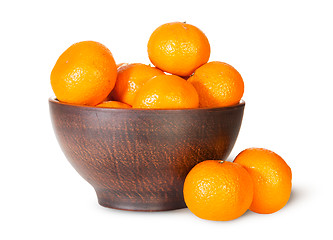 Image showing Tangerines In A Ceramic Bowl