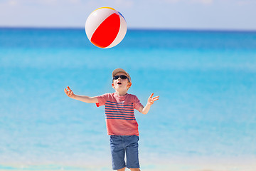 Image showing boy playing with the ball