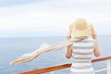 Image showing woman at cruise ship