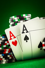 Image showing chips and two aces