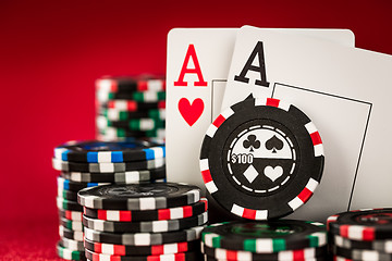 Image showing chips and two aces