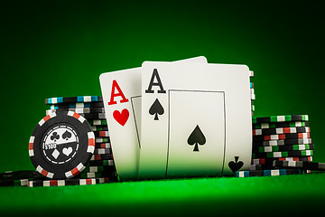 Image showing chips and two aces