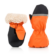 Image showing Children's autumn-winter mittens