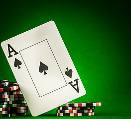 Image showing chips and two aces