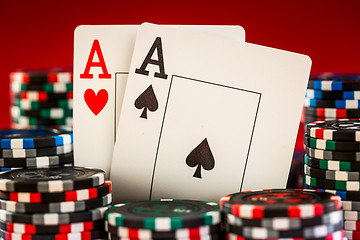 Image showing chips and two aces