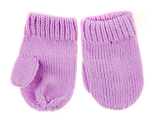Image showing Children's autumn-winter mittens