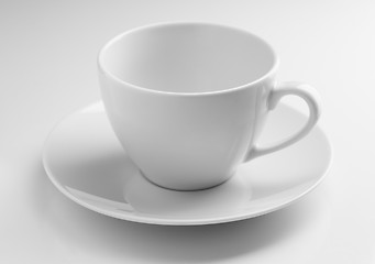 Image showing empty ceramic cup and saucer