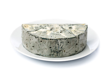 Image showing Cheese with black mold on the plate.