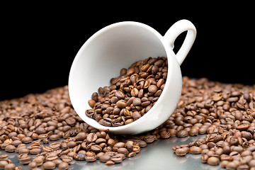 Image showing cup with coffee beans