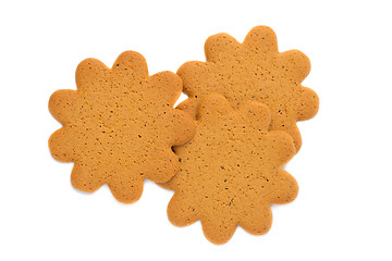 Image showing Three classic sun-shaped cookies.