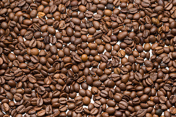 Image showing Background of delicious freshly roasted coffee beans.