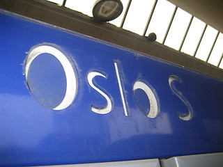 Image showing Sign at Oslo Central Station (Oslo S)