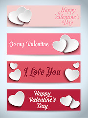 Image showing Valentines Day Set of Four Web Banners