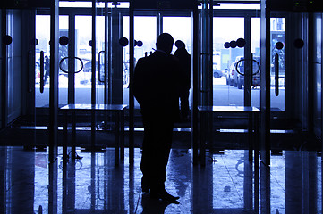 Image showing silhouette of the security guard