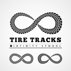 Image showing Tire Tracks in Infinity Form