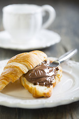 Image showing Breakfast with croissant.