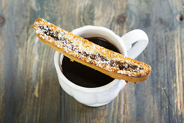 Image showing Biscotti with chocolate and walnuts.