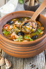 Image showing Thick soup made from several types of meat.