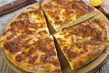 Image showing Khachapuri Mengrelian. Cheese pie.