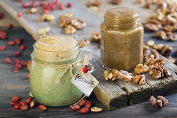 Image showing Homemade peanut and walnut butter.