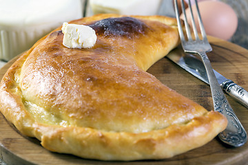 Image showing Khachapuri with a piece of butter.