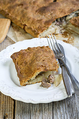 Image showing Pie with meat and potatoes.