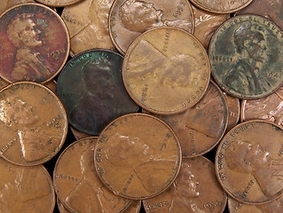 Image showing Vintage USA Wheat Pennies