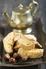 Image showing Biscotti with hazelnuts.