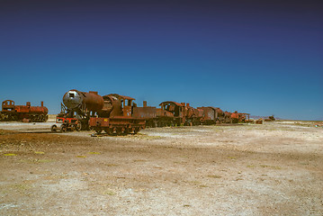 Image showing Locomotive graveyard