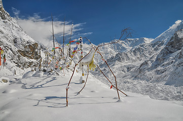 Image showing Prayer flags in Himalyas