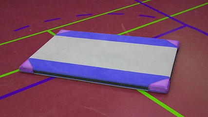 Image showing Very old mat on a court