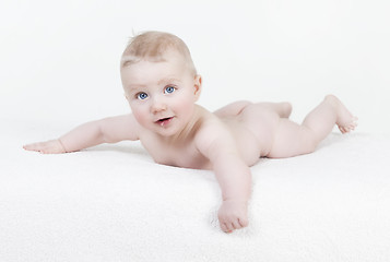 Image showing baby lying naked