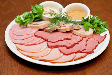 Image showing meat, ham and sauce