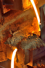 Image showing Liquid metal from blast furnace