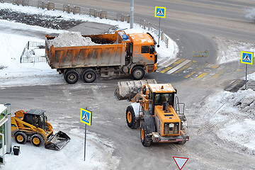 Image showing Cleaning of snow by means of special equipment.