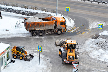 Image showing Cleaning of snow by means of special equipment.