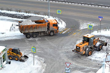 Image showing Cleaning of snow by means of special equipment.