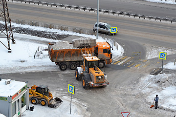 Image showing Cleaning of snow by means of special equipment.