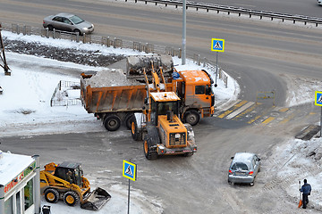 Image showing Cleaning of snow by means of special equipment.