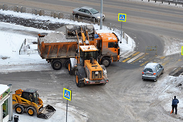 Image showing Cleaning of snow by means of special equipment.