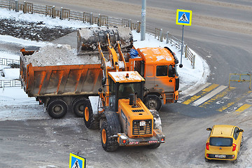 Image showing Cleaning of snow by means of special equipment.