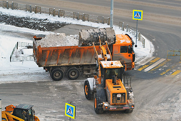 Image showing Cleaning of snow by means of special equipment.