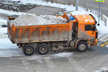 Image showing Cleaning of snow by means of special equipment.