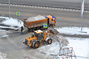 Image showing Cleaning of snow by means of special equipment.